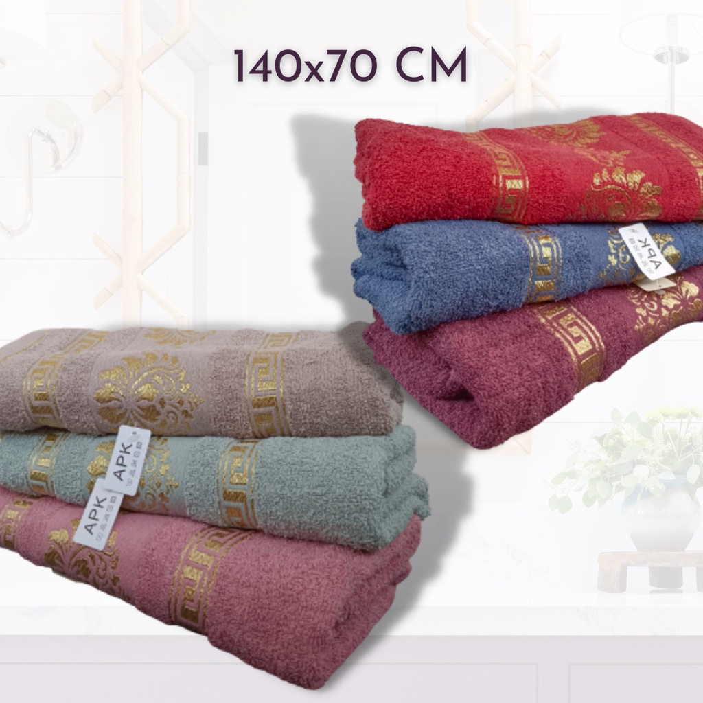 NEW Handuk mandi katun 70x140cm /Handuk Katun Motif / handuk dewasa tebal dan lembut