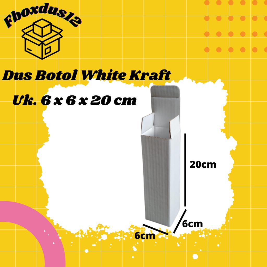 

Kardus/Dus/Box Botol Kemasan Parfum Baru Putih Bolak Balik uk.6x6x20cm