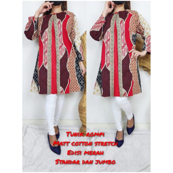 TUNIK HARGA MURAH/TUNIK ROMPI/TUNIK BATIK/TUNIK ROMPI BATIK/TUNIK BATIK KERJA/TUNIK KERJA MOTIF BATI