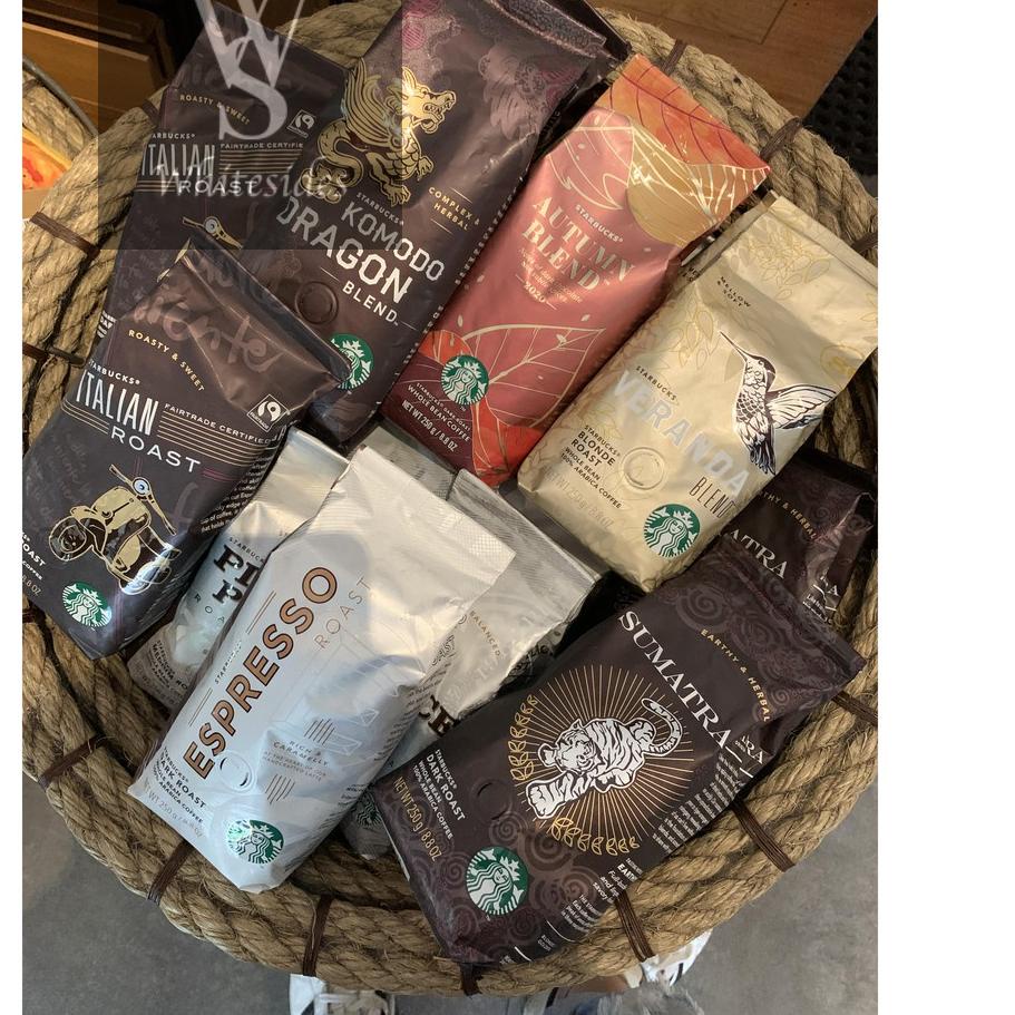 

❋ Whole Bean Dark Roast 250gr Starbucks Coffee Grind Papua New Guinea Veranda Colombia Siren Pike Place House Blend Indonesia Aceh Breakfast Kenya Guatemala Espresso Italian Sumatra Komodo Dragon Verona Kopi Biji Arabica Robusta Black Flavoured ❈