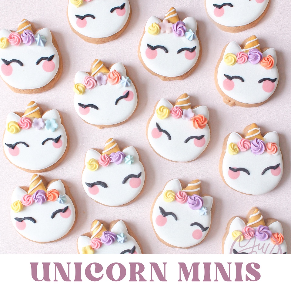 

Unicorn MINIS - Sugar Cookies / Decorated Cookies / Kukis Hias