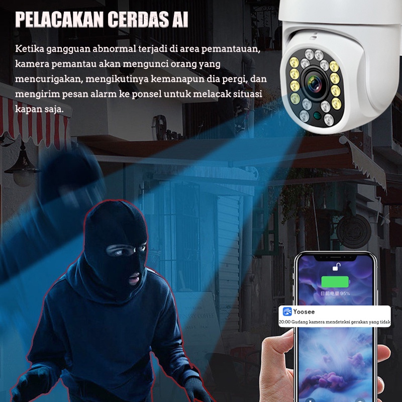 360 derajat full-color high-definition waterproof dan lightning-proof outdoor night vision wireless wifi remote monitor