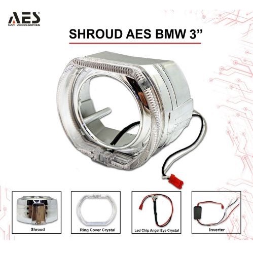 SHROUD BMW 3 INCH merk AES Projie Projector lampu 3&quot; inchi mobil