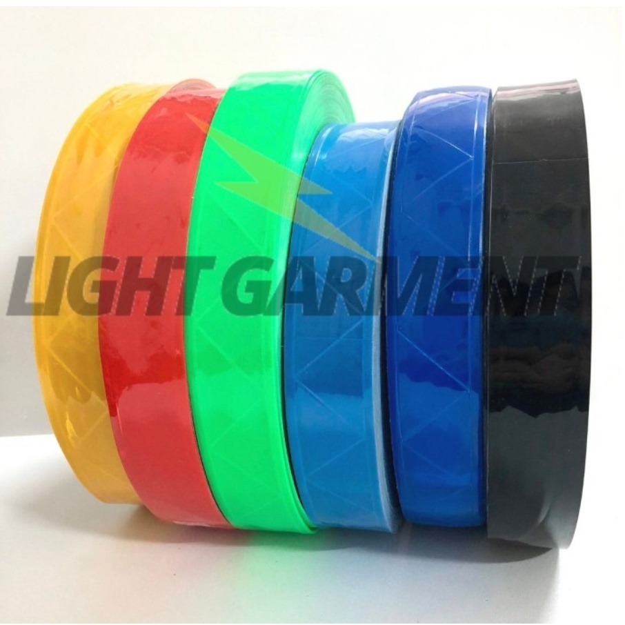 Pita Safety Scotlight Scotlite Scotchlite PVC 2,5 cm per 1 Meter / Pita Skotlet Warna Warni / Pita Seragam Lapangan Kerja