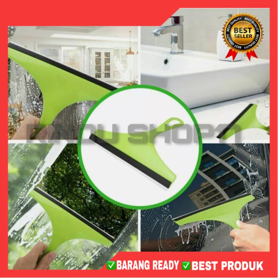 (RS)Wiper Karet Alat Pembersih Kaca Anti Jamur Jendela Rumah Cleaner Rubber Mirror Mobil Spatula Scrapper Silicone Gagang Lap