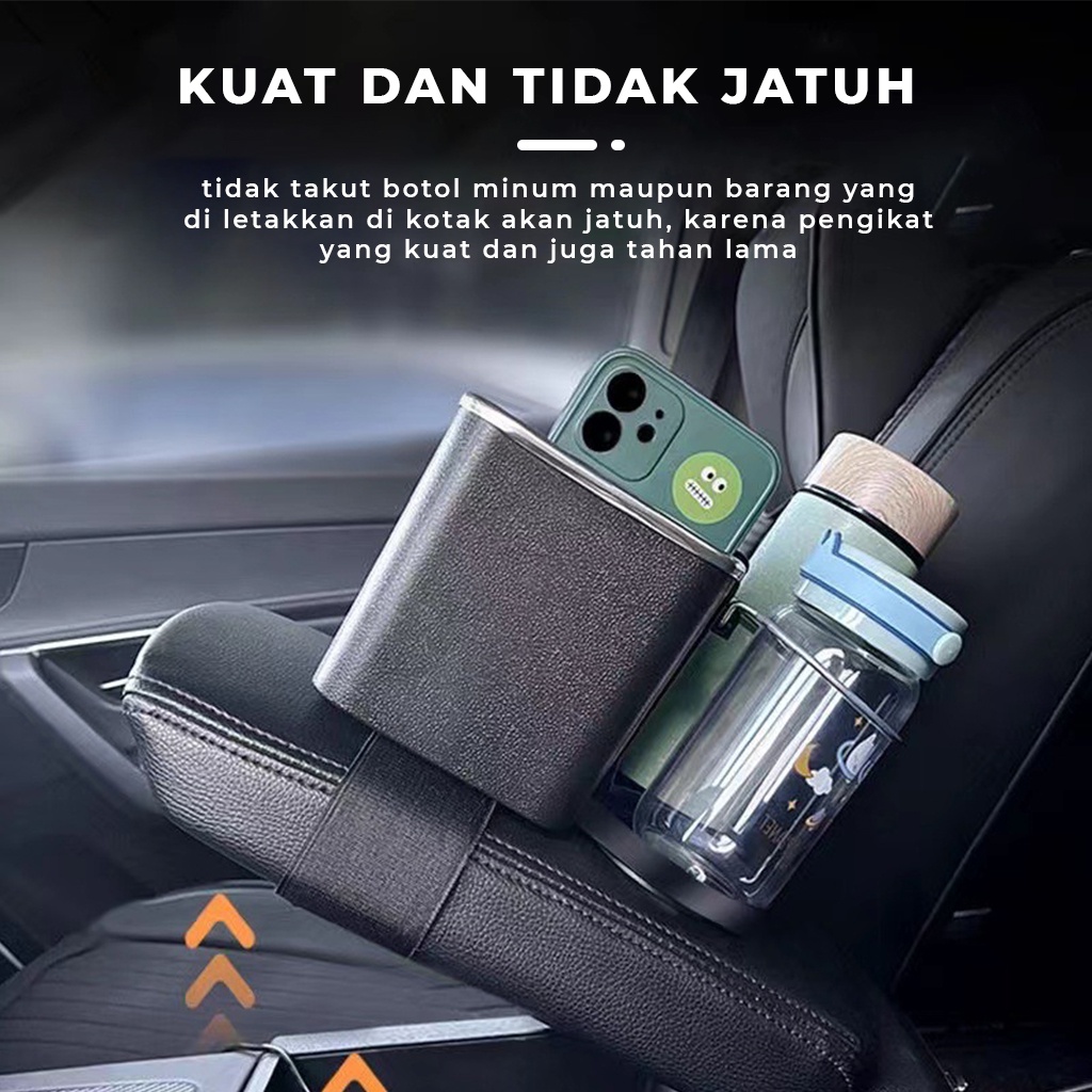 Tempat Tisu Mobil Kotak Tissue Serbaguna Storage Box Multifungsi Car Cup Holder Wadah Penyimpanan Handphone Gelas Botol Air Minum Rapi Anti Slip | GROSIRXPRESS