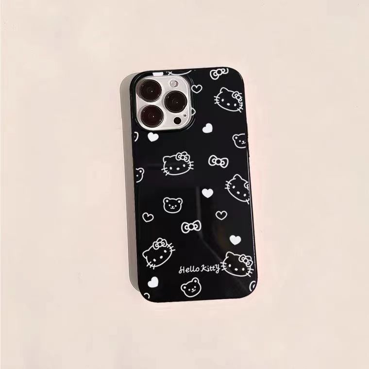 IPHONE Ins Hello Kitty Cocok Untuk Iphone14 14pro 14plus 13 13mini 13pro 13prm iPhone12 7Plus 8Plus Xr XS 13 12mini Pro Max Empat Sudut Casing Ponsel Tahan Guncangan