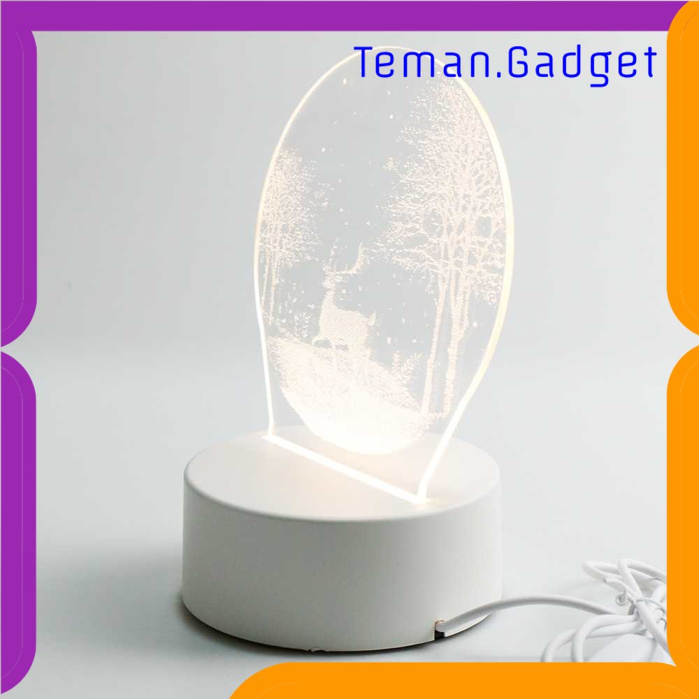 TG-LMP KERST Lampu Hias Akrilik 3D Snow Deer Design Warm White - Z-584