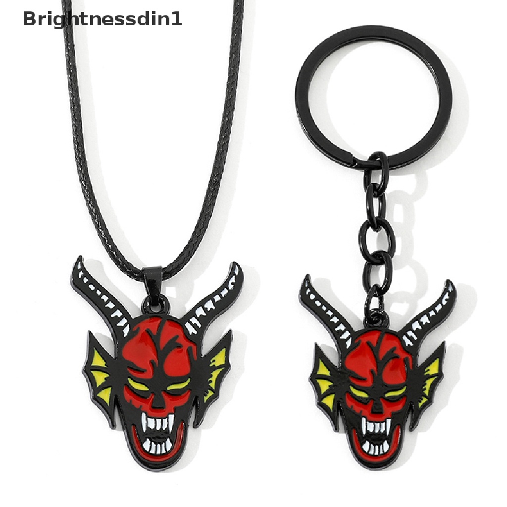 [Brightnessdin1] Stranger Things4 Hellfire Club Liontin Kalung Anting Gantungan Kunci Kostum Halloween Liontin Kalung Untuk TV Drama Fans Teman Hadiah Cosplay Perhiasan Butik