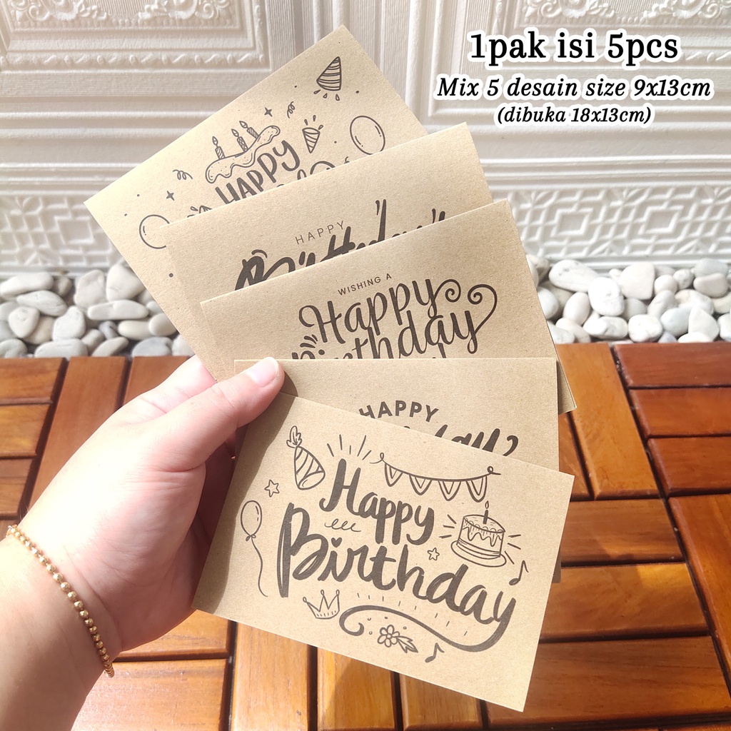 

Kartu Ulang tahun Birthday Card vintage 9 x 13cm lipat dua size besar samson hampers gift