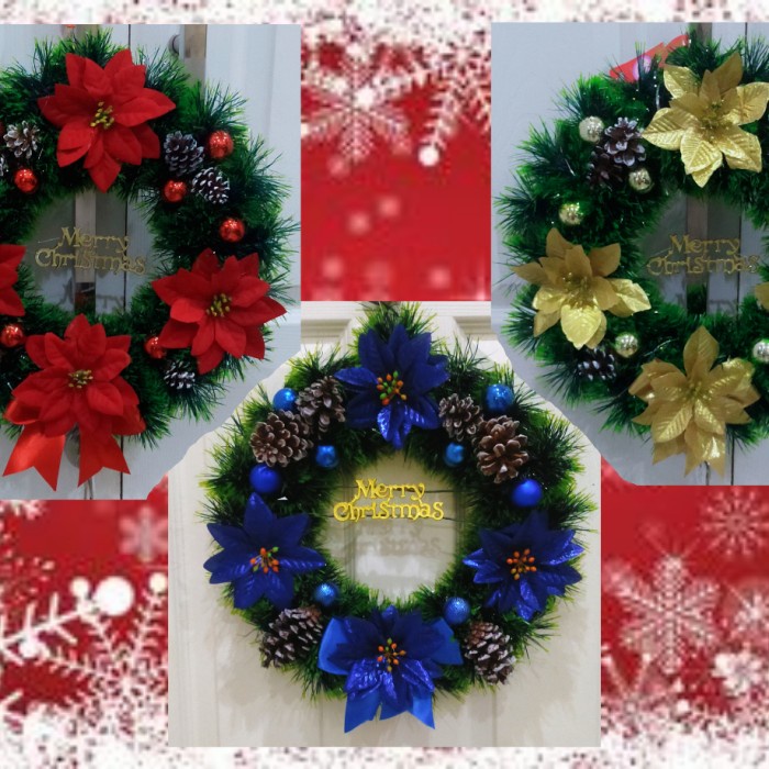 Natal Ring Slinger Krans Pintu Exclusive 35cm Dekorasi Hiasan 114