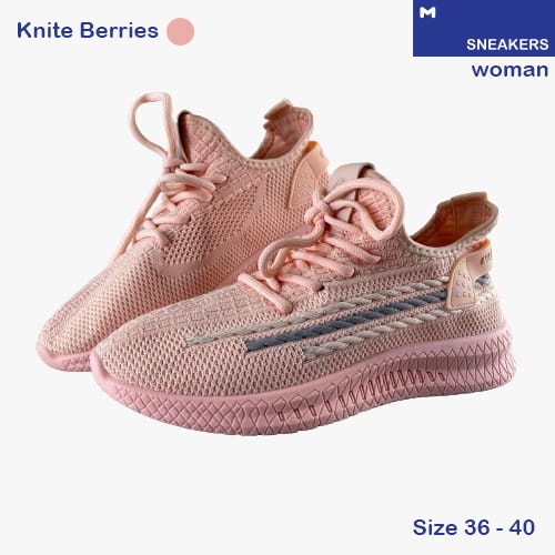 Sneakers KNITE BERRIES Sepatu Wanita tinggi Terbaru Harga Murah Import Diskon PINK murah