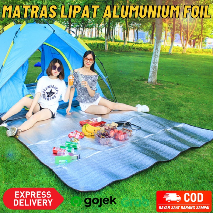 Matras Tikar Portable Camping Outdoor Portable Karpet, Tikar, Lipat & Waterproof Mattress Alumunium 