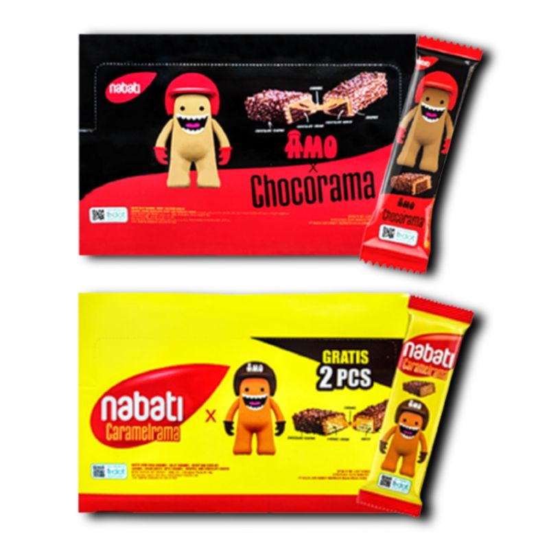 

Nabati Amo 14gr - 2Varian Rasa Caramelrama & Chocorama - 1box isi 20pcs