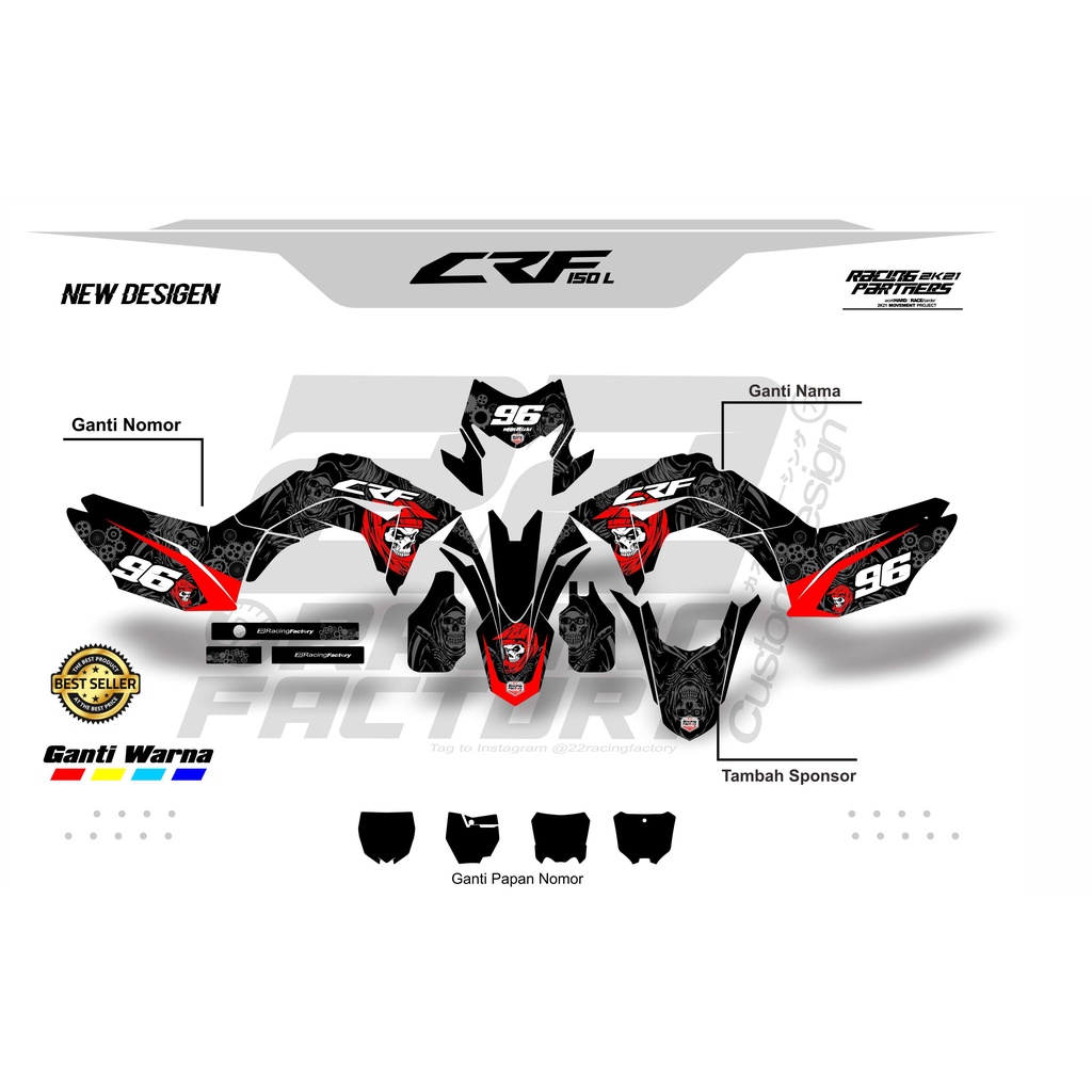 DECAL STIKER CRF / GORDONS/  KLX BF / KLX DTRACKER / KLX S OLD FULL BODY DESAIN COSTUM