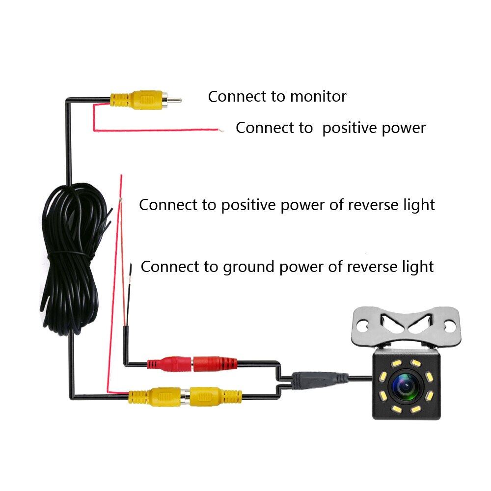 Kamera Mundur Mobil 4 x 3 4/8/12 LED Universal Car Rearview Camera Nightvision LED CCD parkir Mobil Camera ccd universal Led