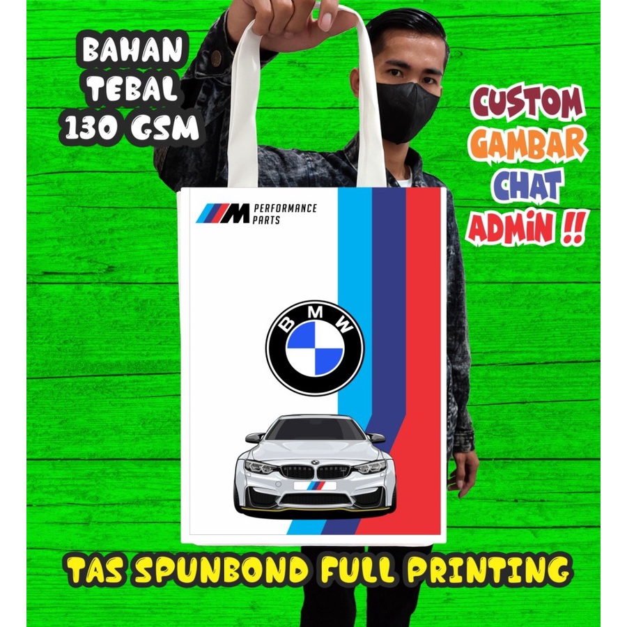 

Tote Bag BMW Spunbond Full Color Custom Printing / Tas Spunbond Custom / Goodie Bag Custom Full Printing / Tas Souvenir / Tas Parcel Custom / Tas Spundbond BMW Motorsport / Shopping Bag / Tas Belanja Praktis Muat Banyak / Tas Sembako