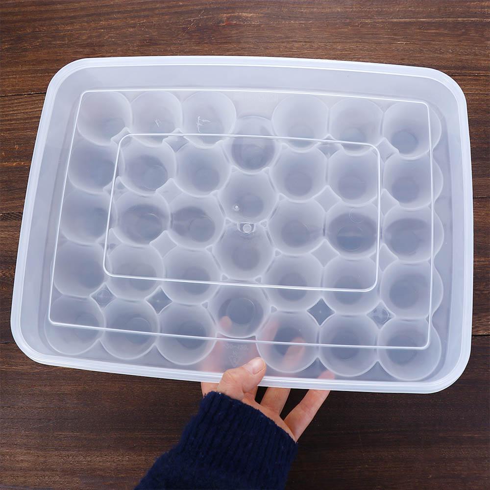 [Elegan] Kotak Telur Penyimpanan Kulkas Plastik Nyaman Tahan Lama Single-Layer Dengan Tutup Tidak Beracun Tidak Bau Fresh-keeping Storage Box