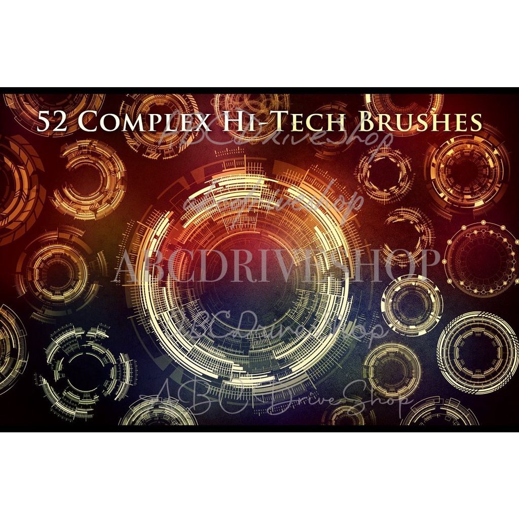 Procreate Brush - 52 Complex Futuristic Circle Brushes