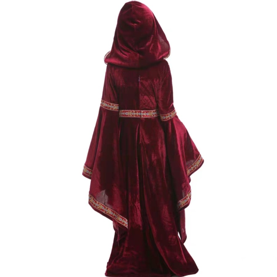 Victorian Girl Europe Mid Century Costume Hooded Halloween Kostum Anak
