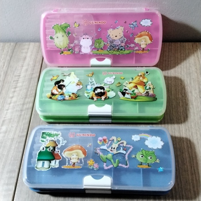 

><><><] Pencil case plastik 2 pintu