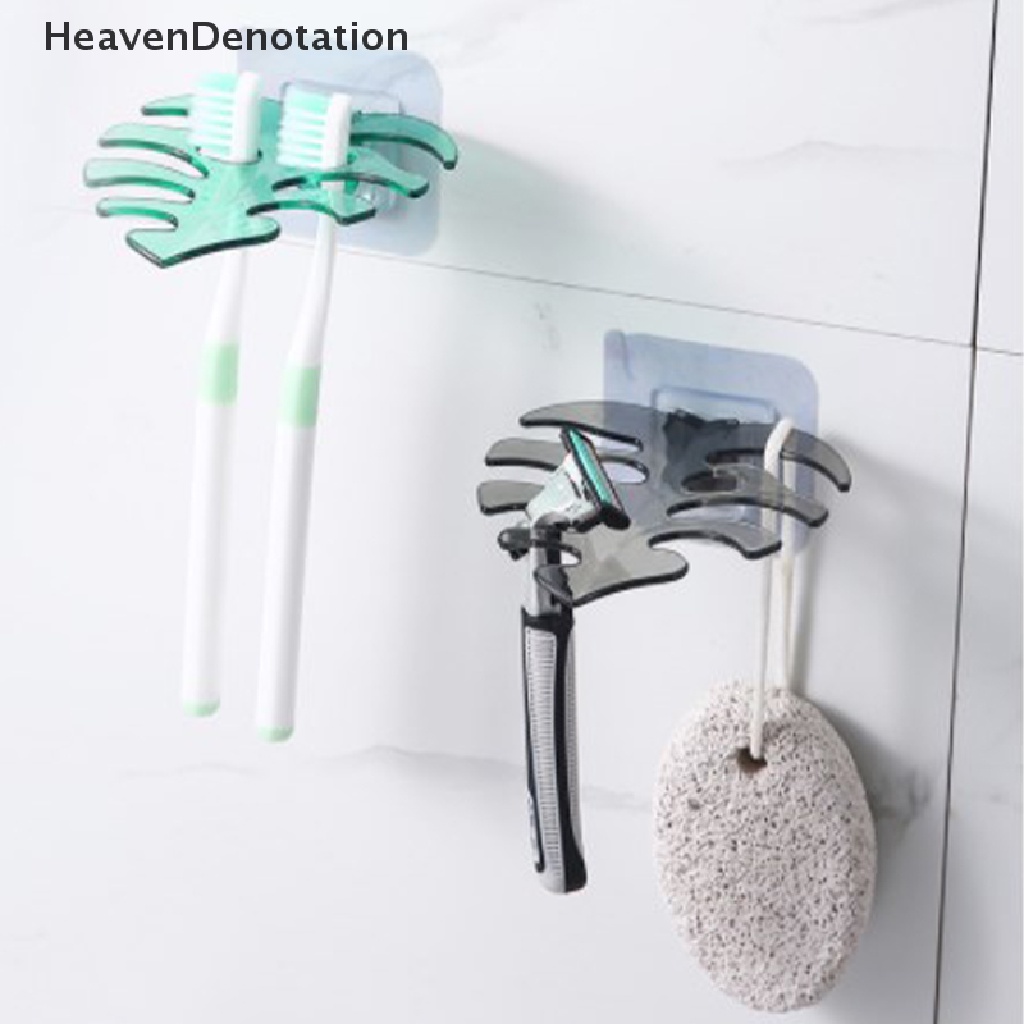 [HeavenDenotation] Leaf Hook Dinding Organizer Rak Kamar Mandi Silet Tempat Sikat Gigi Penyimpanan Hook HDV