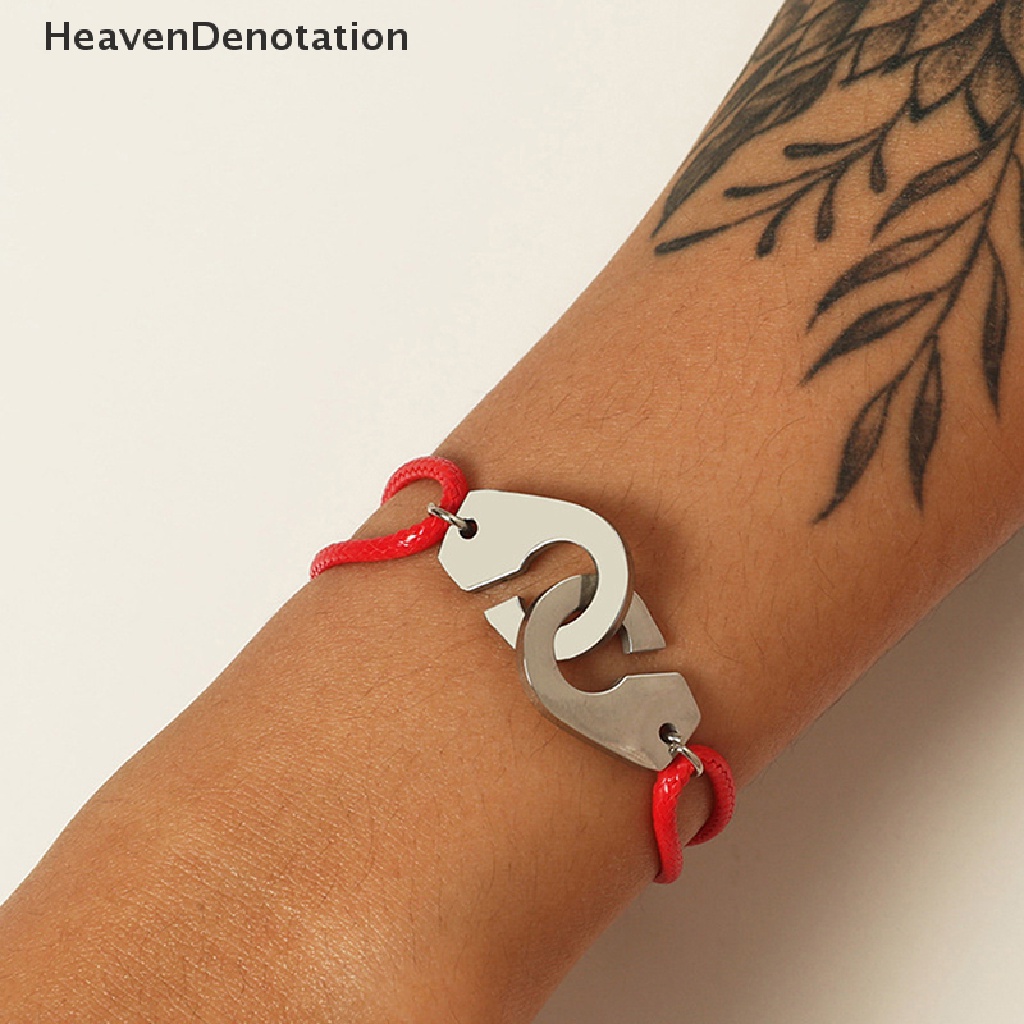 [HeavenDenotation] Trendi Gelang Baja Titanium Pesona Tali Kulit Gelang Wanita Fashion Perhiasan Accessorie Pesta Hadiah HDV