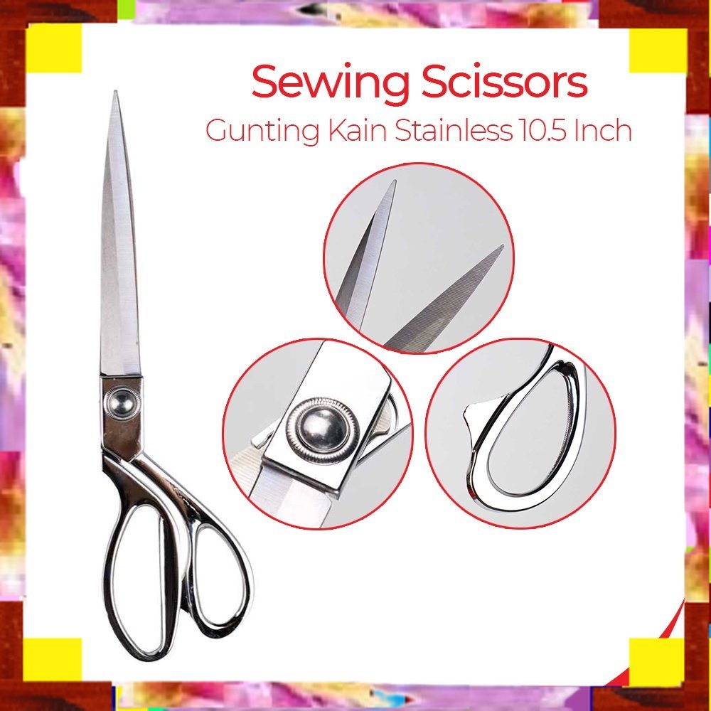 

Termurah Cuci Gudang XIZHI YUAN Gunting Kain Sewing Scissors Stainless Steel Shears 10.5 Inch - K38 - SilverTermurah Cuci Gudang