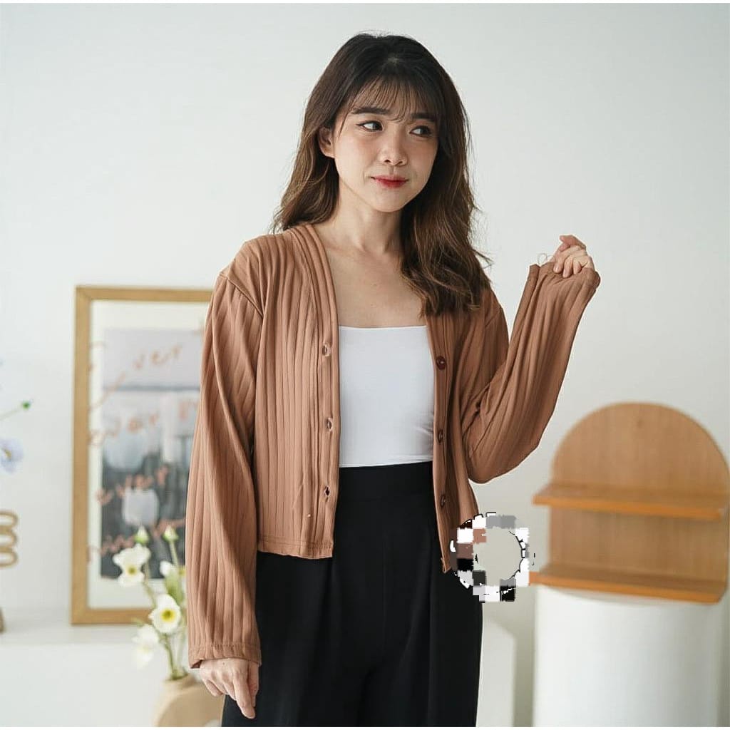 BEFAST - ZFS OOTD WANITA CARDIGAN LISA / AKEMI HORNET KNIT CROP CARDIGAN / Cardigan RIB Terbaru / Fashion Ala Style Wanita Korean / Outfit Daily Wanita / Cardigan Crop Polos Terlaris / Fashion Kekinian Remaja ABG Trendy / Outer Wanita Modis / Termurah