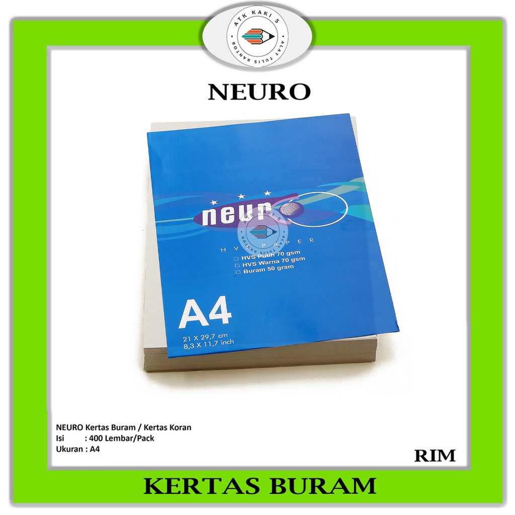 

NEURO - Kertas Buram / Kertas Koran A4 - Pack