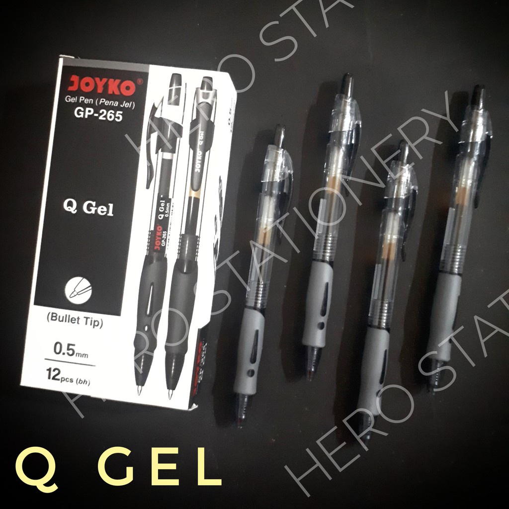 

Terlaris ✨ -Joyko pena gel pen Q gel 0.5 mm GP-265 tinta hitam . 12 unit- 2.2.23