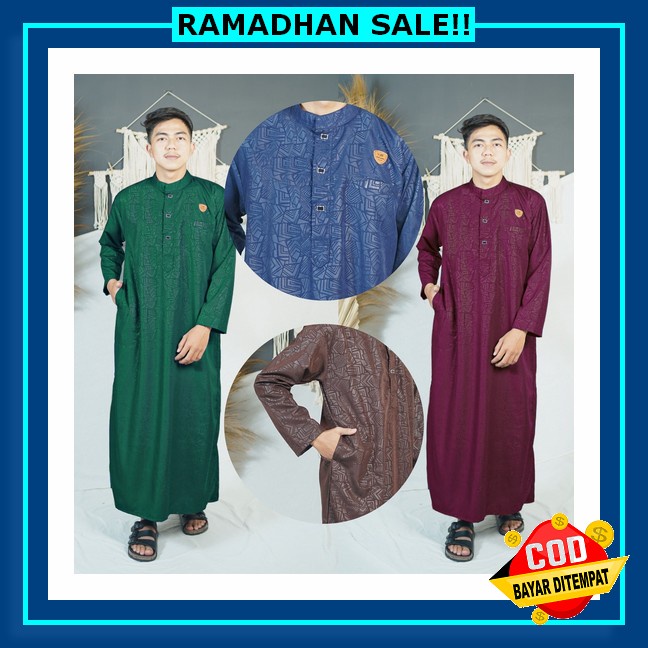 [Viandra.Onlineshop] Jubah Gamis Pria Dewasa Big/Jumbo Size Xxl Baloteli Premium - Hijau, Xxl As-Sul