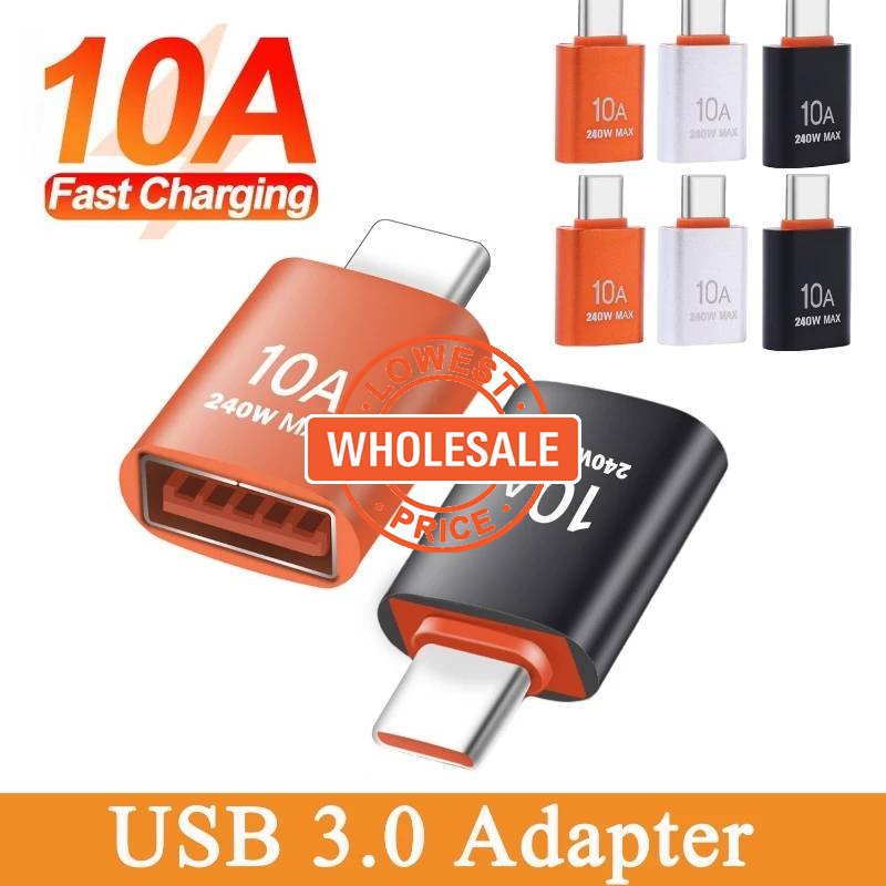 [Harga Grosir] Transfer Data Fast Charge Usb C Male To Usb Female Converter 10A Usb Tipe-C Adapter Tipe C Male To USB3.0 Female Untuk Macbook Samsung Usb 3.0 OTG Usb