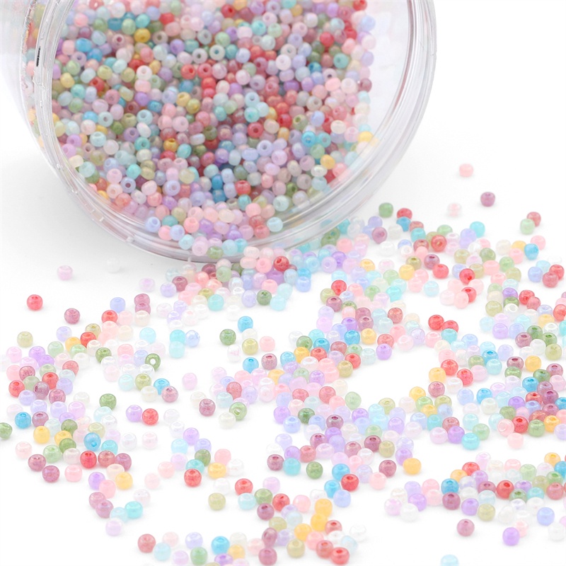 3mm 4mm Becautiful Colors Glass Seed Beads Untuk Jarum Kerja Perhiasan DIY Membuat Aksesoris