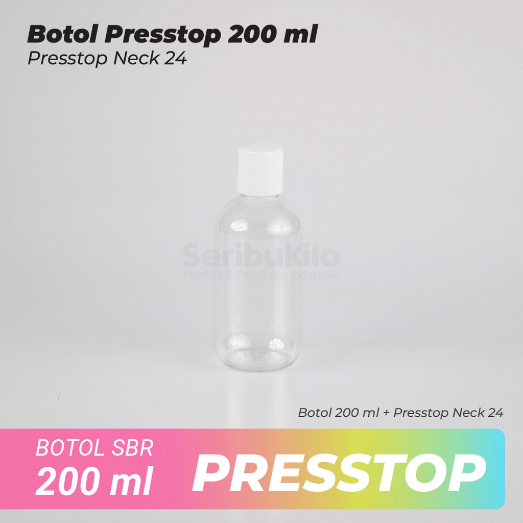 Botol Presstop SBR 200 ml / Botol PET 200 ml Presstop/Disctop SBR