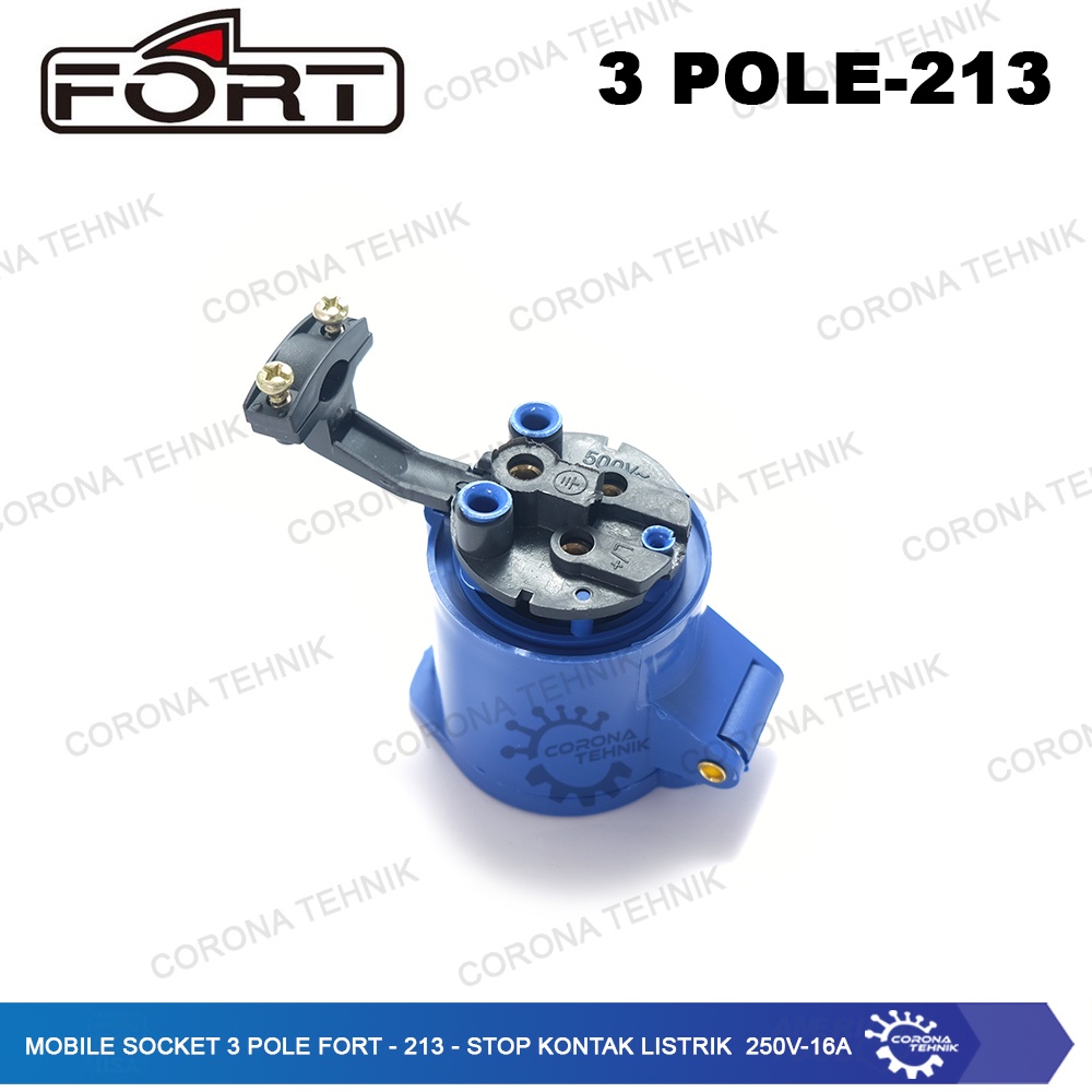 FORT - 213 - Stop Kontak Listrik 250V - 16A Mobile Socket 3 Pole