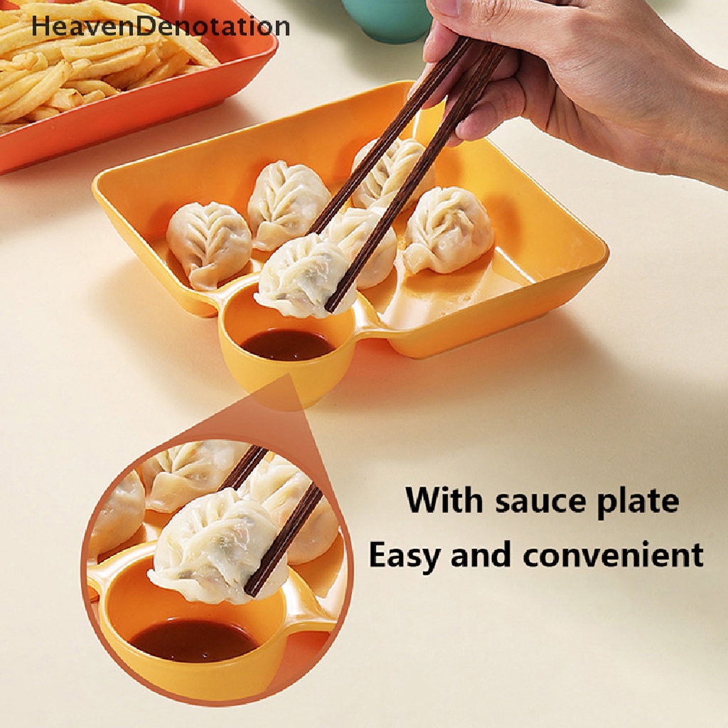 [HeavenDenotation] Piring Pangsit Persegi Besar Dengan gar Space Snack Platter Kreatif Terpisah Divided Tray Peralatan Makan Peralatan Makan Natal HDV