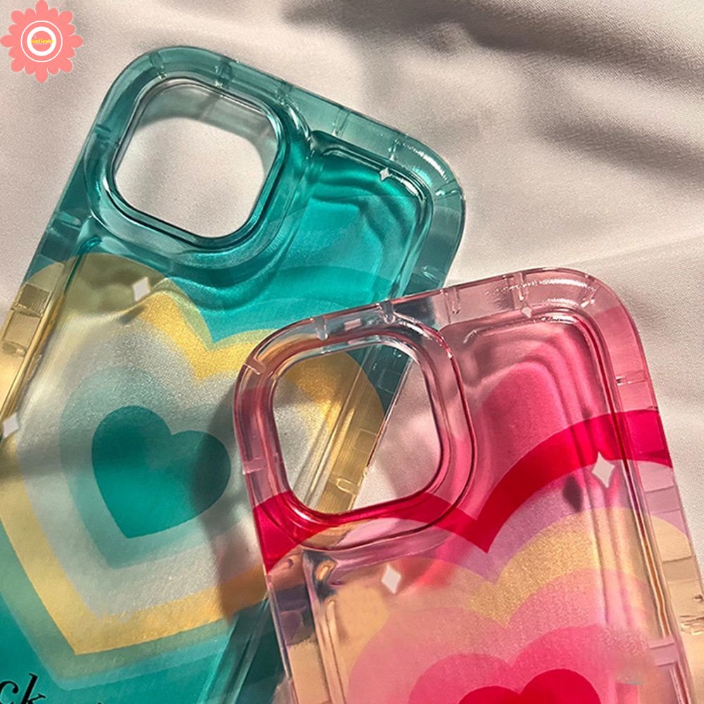 Vivo Y17 Y15 Y16 Y02S V25E V25 Y22 Y35 Y15s Y11 Y20 Y22s Y33s Y21 Y02 Y15A Y12 Y91 Y12i Y01 Y30 Y20i Y21s Y12s Y93 Y95 Y91C Y50 Ins Gradasi Sweet Love Heart Airbag Soft Case