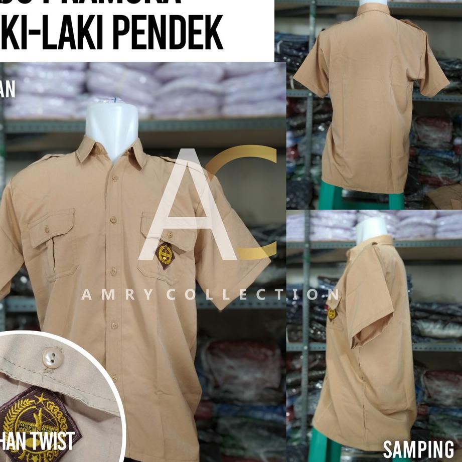 [cod] Seragam sekolah SD SMP SMA Laki laki Baju pramuka Lengan pendek Bahan twist/licin