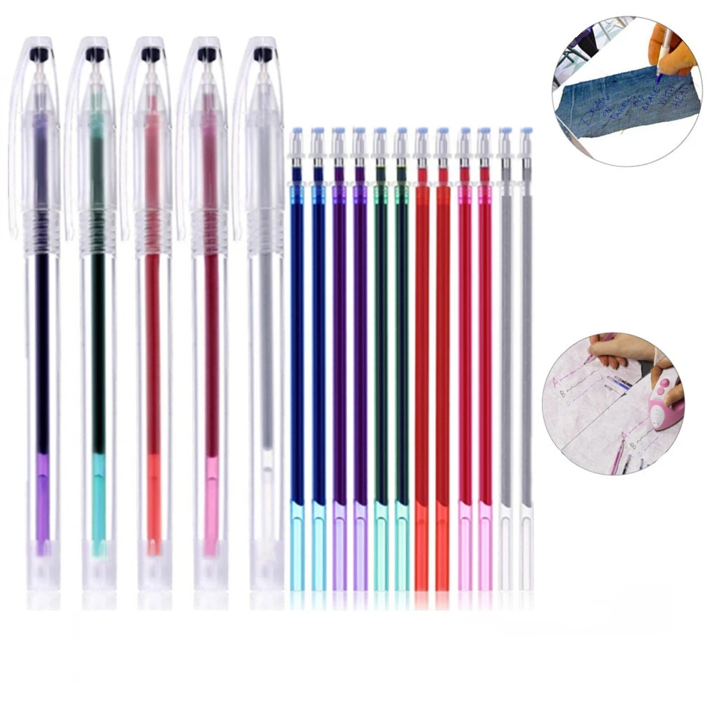 10pcs/set Pen Ajaib Spidol Dapat Dihapus Panas Jahit Aksesoris/Pena Kain Kain Penghilang Suhu/Menandai Garis Kerajinan DIY Alat