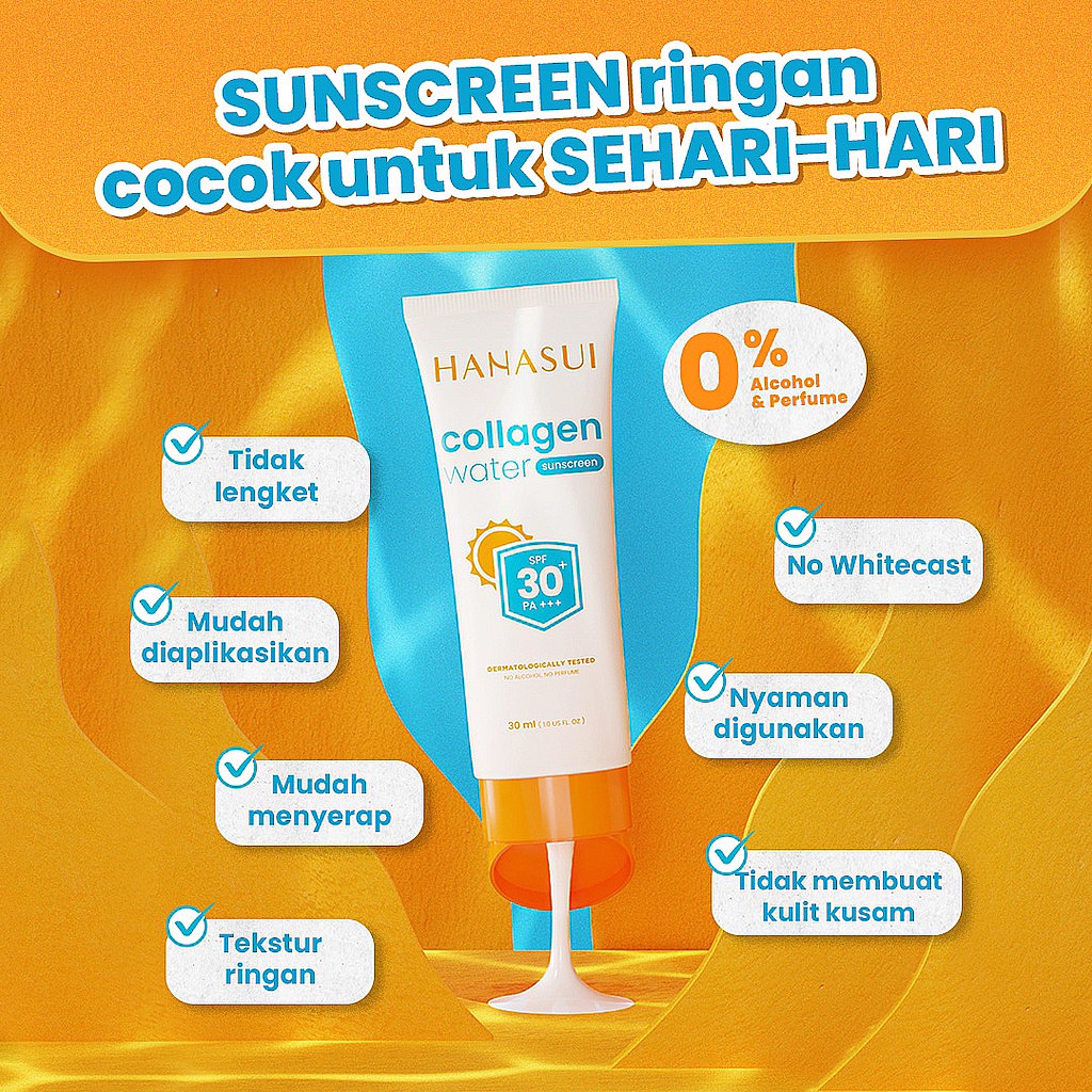 HANASUI COLLAGEN WATER SUNSCREEN SPF30 SPF50 - BPOM - SUNSCREEN HANASUI MURAH