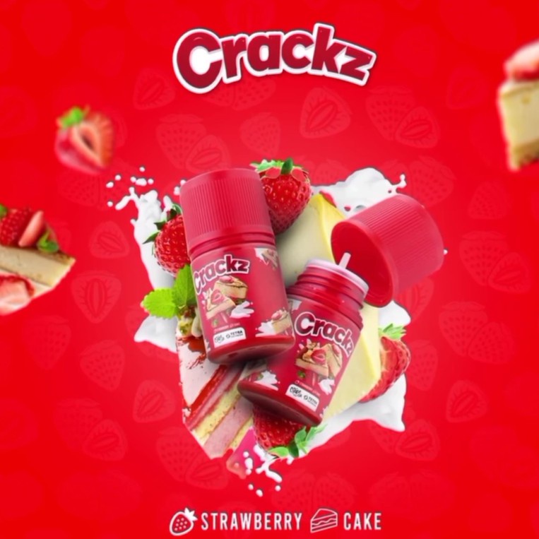 ORIGINAL 100% LIQUID CRACKZ V5 STRAWBERRY CAKE 60ML 3MG FREEBASE