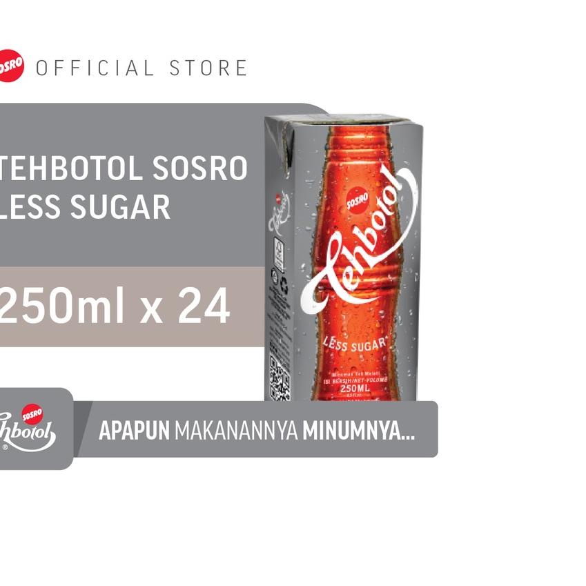

❊ Tehbotol Sosro kotak Less Sugar 250 ml isi 24 Pcs ✰
