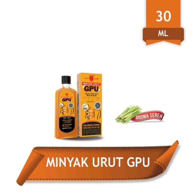 Cap Lang Minyak Urut GPU Sereh 30 dan 60ml