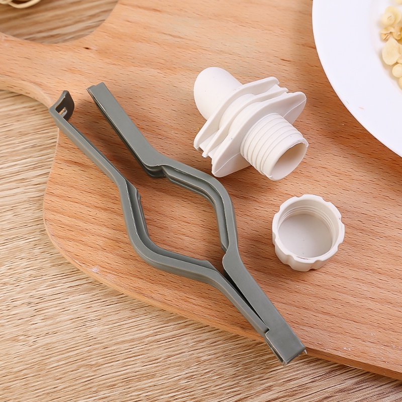 Gadget Dapur Serbaguna 2in1 Nozzle Sealing Clip Bubuk Cuci Susu Dispenser Mulut Klip Penjepit Kantong Garam Rempah Anti Lembab