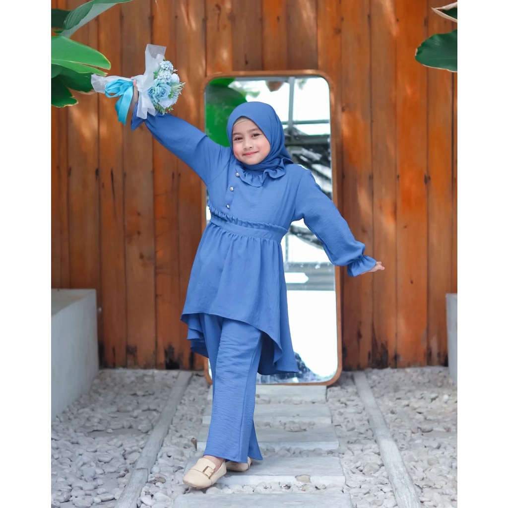 Promo setelan bolbal kancing/setelan  anak bolak balik 3th-12th Elegan