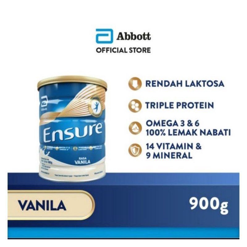 ENSURE VANILA COKLAT 900 GRAM 850 GRAM ENSURE GOLD EA