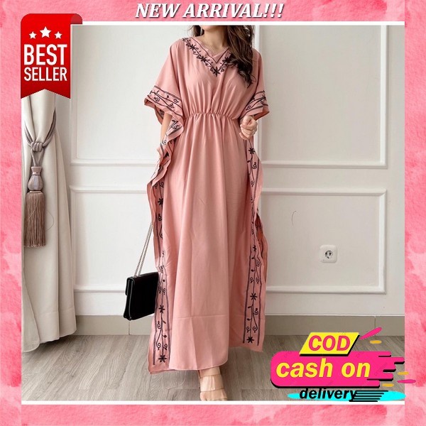 Kaftan Fatimah By Eunika Detrias Label - Kaftan Ceruty Full Furing Gamis Kaftan Wanita Terbaru Lebar