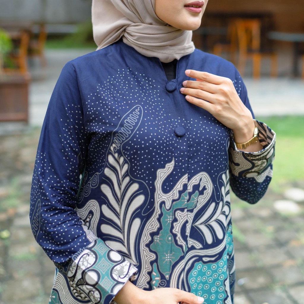 Baju Batik Wanita Modern Tunik Batik Wanita Atasan Batik Kerja Kantor Wanita