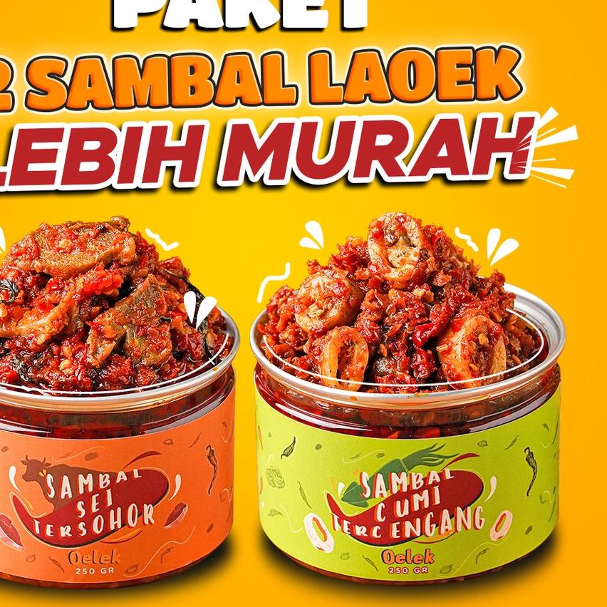 

❋ Oelek 2 Sambal Laoek Lebih Hemat! / Sambal Cumi / Sambel Ayam Suwir/ Sambal Sei / Sambal Rumahan ➺